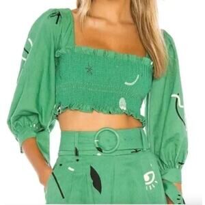 Capulet  Gracia Top Smocked Crop Top L